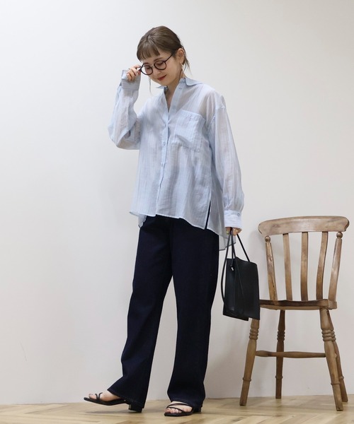 AMERICAN HOLIC ブラウス シャツ バックタックシアーシャツ