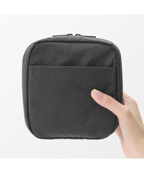 無印良品（MUJI） ポーチ リンクルナイロン 大きく開くスクエアポーチ