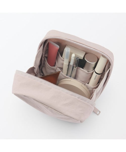 無印良品（MUJI） ポーチ リンクルナイロン 大きく開くスクエアポーチ