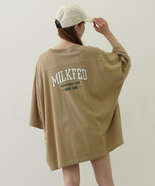 tシャツ MILKFED.×CHAMPION COLLEGE LOGO BIG FOOTBALL TEE レディース メンズ
