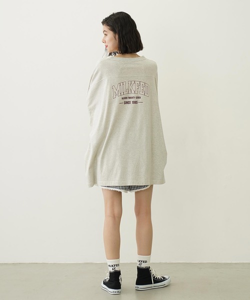 tシャツ MILKFED.×CHAMPION COLLEGE LOGO BIG FOOTBALL TEE レディース メンズ Champion tシャツ MILKFED.×CHAMPION COLLEGE LOGO BIG FOOTBALL