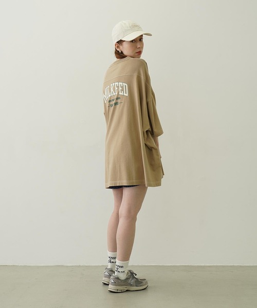 tシャツ MILKFED.×CHAMPION COLLEGE LOGO BIG FOOTBALL TEE レディース メンズ Champion tシャツ MILKFED.×CHAMPION COLLEGE LOGO BIG FOOTBALL