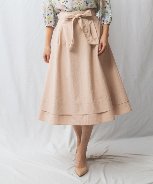【NARA CAMICIE】新品タグ付き フレアスカート NARACAMICIE（ナラカミーチェ） スカート 「NARACAMICIE」ピンストJQ