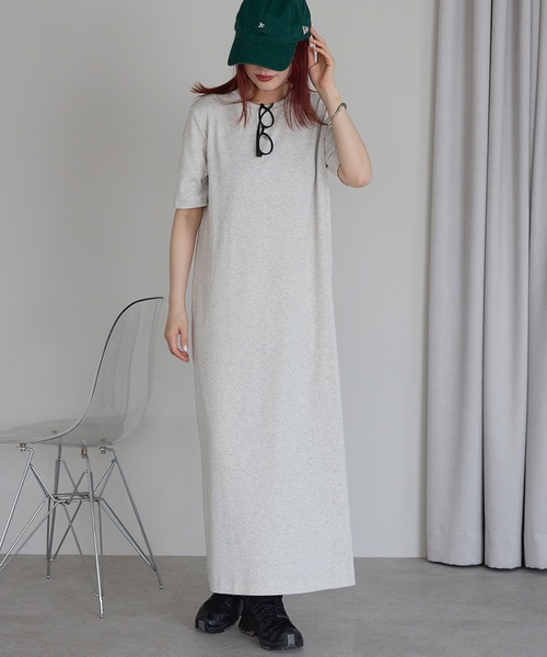 ＆HALF ワンピース 夏 半袖 リブロングワンピース : ZOZOTOWN Yahoo!店