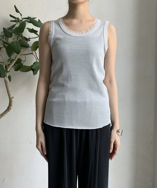 tシャツ ラメリブチュールタンク レディース DouDou tシャツ ラメリブチュールタンク レディース : ZOZOTOWN
