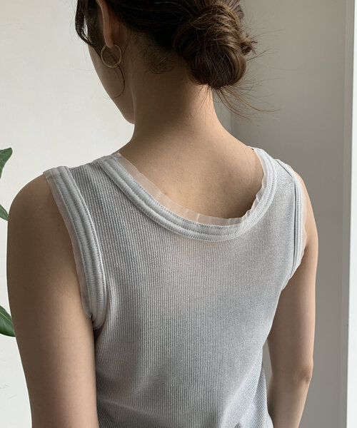 tシャツ ラメリブチュールタンク レディース DouDou tシャツ ラメリブチュールタンク レディース : ZOZOTOWN