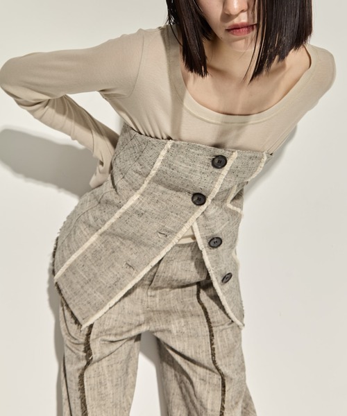 tシャツ 「STUDIOUS/ステュディオス」Silk Linen Bustier Combi Top/シルクリネンビスチェコンビトップス レディース