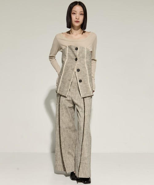 tシャツ 「STUDIOUS/ステュディオス」Silk Linen Bustier Combi Top/シルクリネンビスチェコンビトップス レディース セール】【STUDIOUS/ステュディオス】Silk Linen Bustier Combi