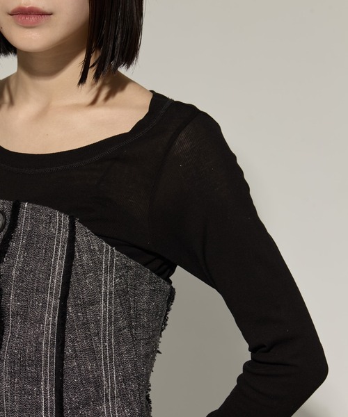 tシャツ 「STUDIOUS/ステュディオス」Silk Linen Bustier Combi Top/シルクリネンビスチェコンビトップス レディース STUDIOUS tシャツ 「STUDIOUS/ステュディオス」Silk Linen