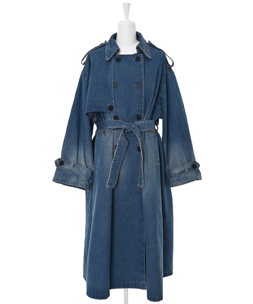 新品／MYTHIK 熊井友理奈 コラボ デニム切替トレンチコート