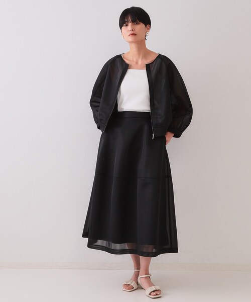 【完売品】ADORE スポンディッシュ ボンディング ブルゾン 黒 美品 OPAQUE.CLIP（オペークドットクリップ） ブルゾン アウター スポン