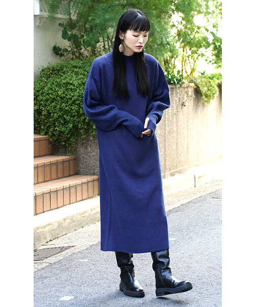 「zootie」 ニットワンピース - ブルー レディース_画像8