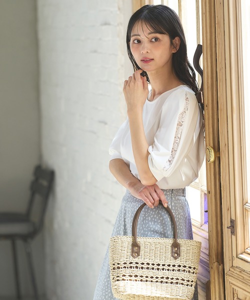Honeys tシャツ 「ハニさら・接触冷感・UVカット」袖レース
