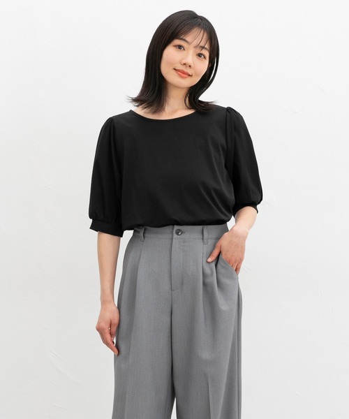 Honeys tシャツ 「ハニさら・接触冷感・UVカット」袖レース