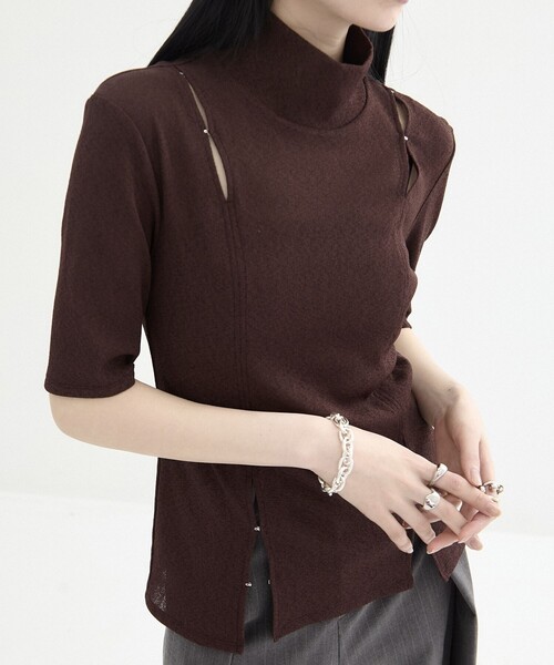 UNITED TOKYO tシャツ スリットホックカットプルオーバー｜細