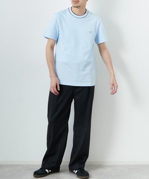 LACOSTE tシャツ 「LACOSTE/ラコステ」 配色リブライン 鹿の子T