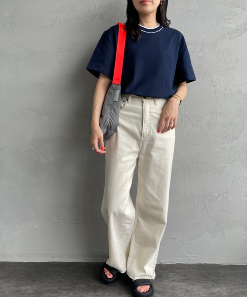 LACOSTE tシャツ 「LACOSTE/ラコステ」 配色リブライン 鹿の子T
