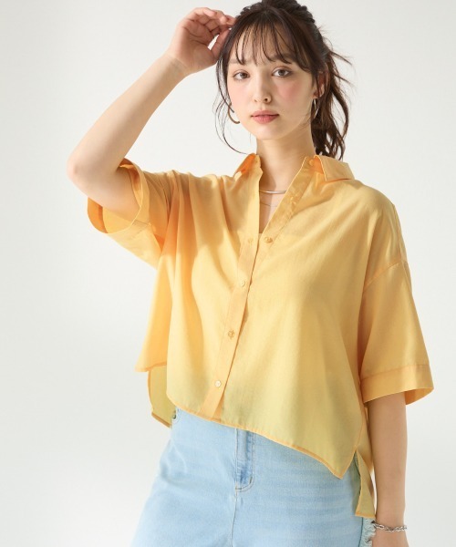 SMILELAND ブラウス シャツ 「大きいサイズ」「美極シャツ」ショート丈 