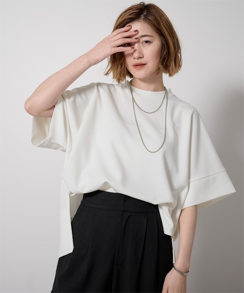 RIB CUT ZIP FRONT tシャツ SLY（スライ） 29 トップス TOPS ジップ フロント トップス