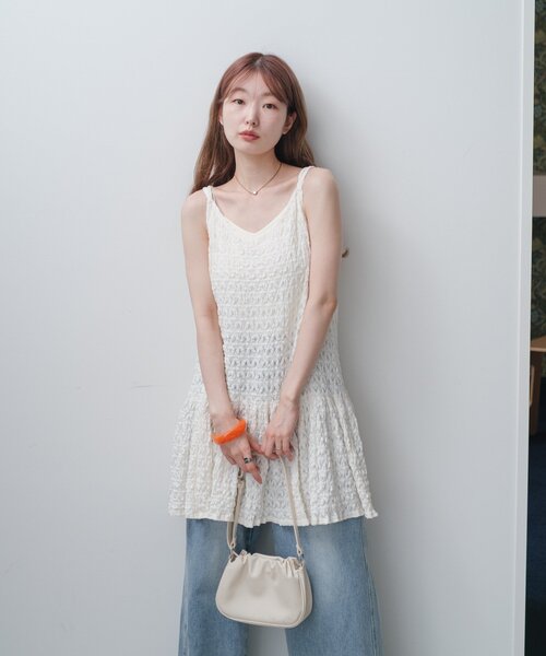 Kastane ワンピース 「WEB限定」フクレジャガードミニワンピース