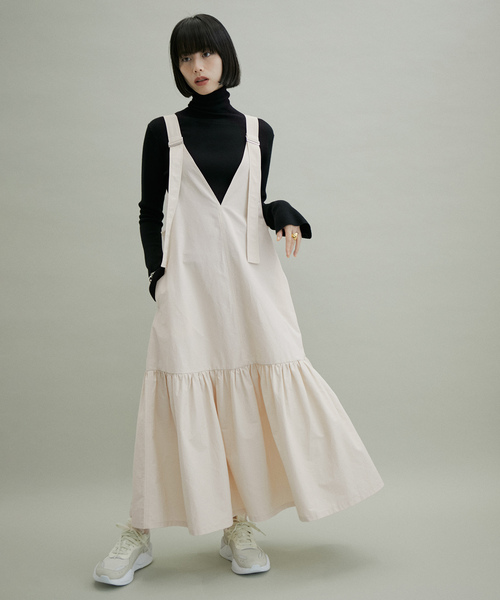 ADAM ET ROPE サロペットロングスカート　2way 美品　アダムエロペ ADAM ET ROPE' 「ADAM ROPE'」 サロペットスカート FREE