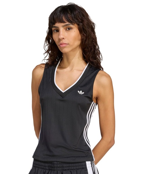 タンクトップ ノースリーブ adidas V-NECK / アディダス Vネック レディース