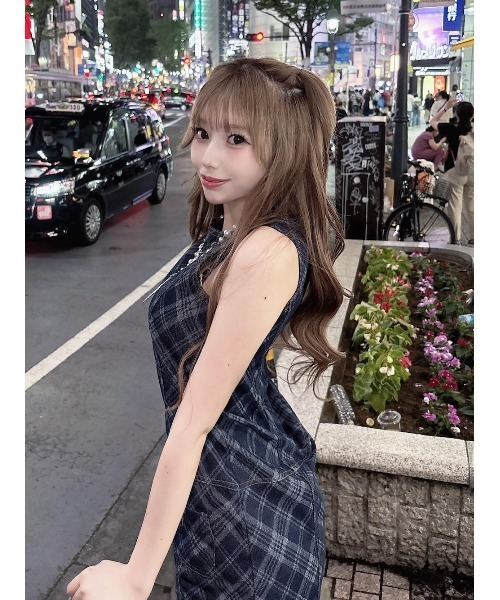 Darich ワンピース バイヤスチェックデニムミニワンピース