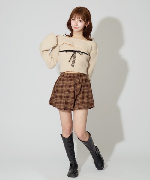 ALLuRing ChaRm ニット セーター Frill Ribbon knit set / フリル