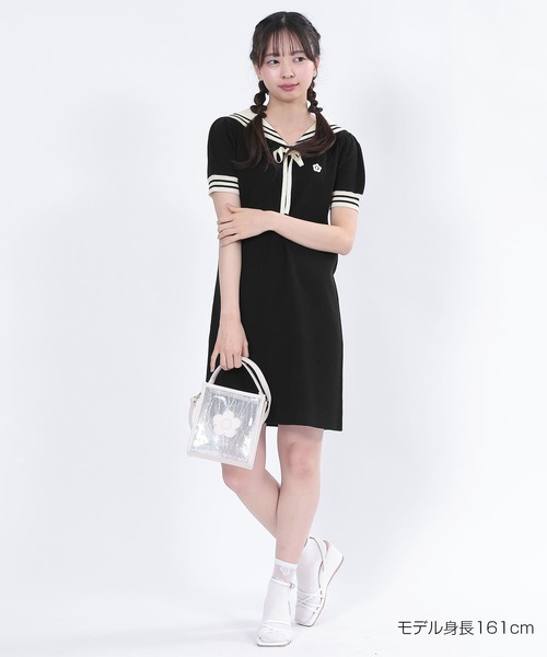 新品マリクワ　バイカラーポンチセーラー ワンピース MARY QUANT ワンピース マリークワント mary quant バイカラー