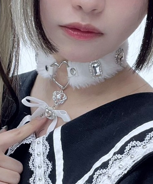 NOVESSEL チョーカー A'GEM/9 × .kom「AOSPACE」ハートビジューファー