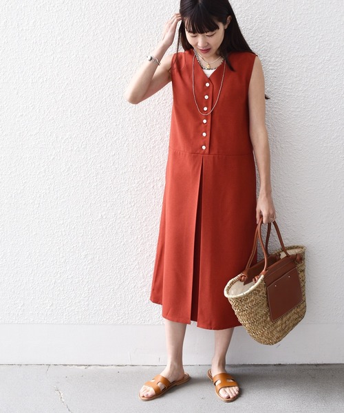 CPG 赤 ノースリーブ ワンピース 中古・古着通販】YOKO CHAN (ヨーコチャン) ノースリーブ