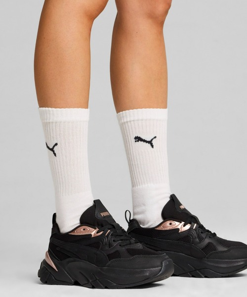 PUMA 「PUMA」 ローカットスニーカー 22.5cm ブラック×ゴールド
