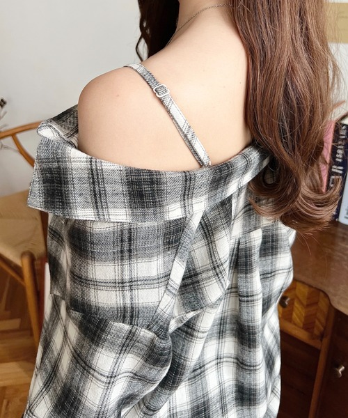 【新品未使用タグ付き】アニュアンス 即完 マルチウェイオーバーシャツ チェック 新品未使用タグ付き】アニュアンス 即完 マルチウェイオーバーシャツ