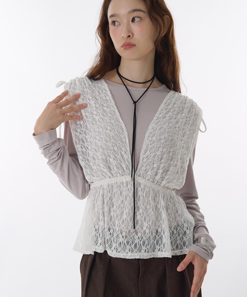 MUHET（ミュエータ） ベスト ジレ lace vest / レースベスト