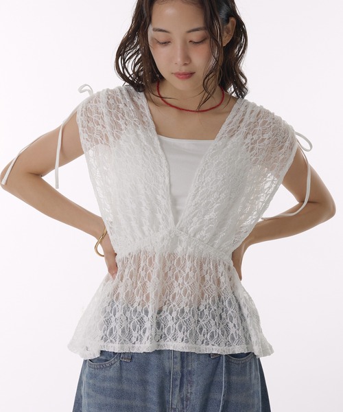 MUHET（ミュエータ） ベスト ジレ lace vest / レースベスト
