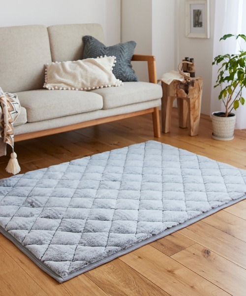 ラグ ラグマット まるで猫！のような洗えるモフモフキルトラグ｜130