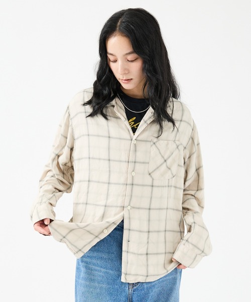 ブラウス シャツ 「REMI RELIEF / レミレリーフ」レーヨンツイルチェックレギュラー シャツ レディースの画像