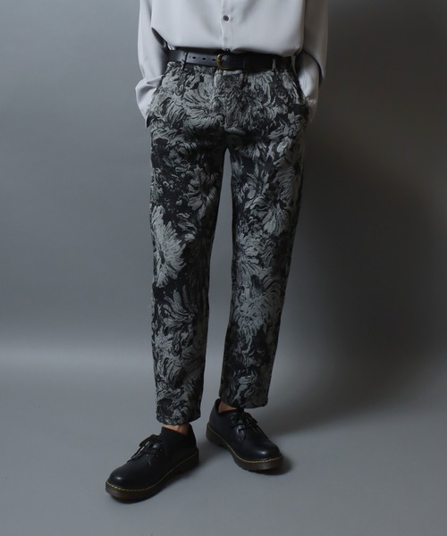ANPAS（アンパス） パンツ Monotone Gobelin Weaving Flower Pattern