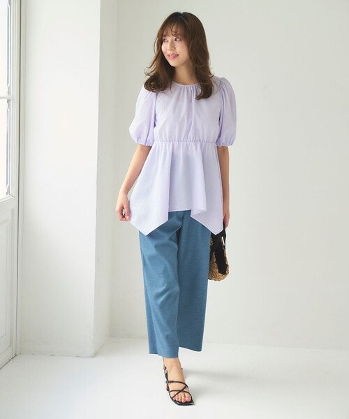 「Feroux」 半袖ブラウス F ネイビー レディース_画像2