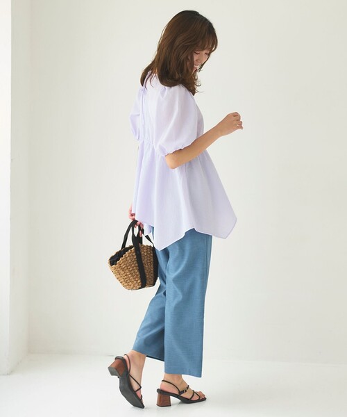 「Feroux」 半袖ブラウス F ネイビー レディース_画像3