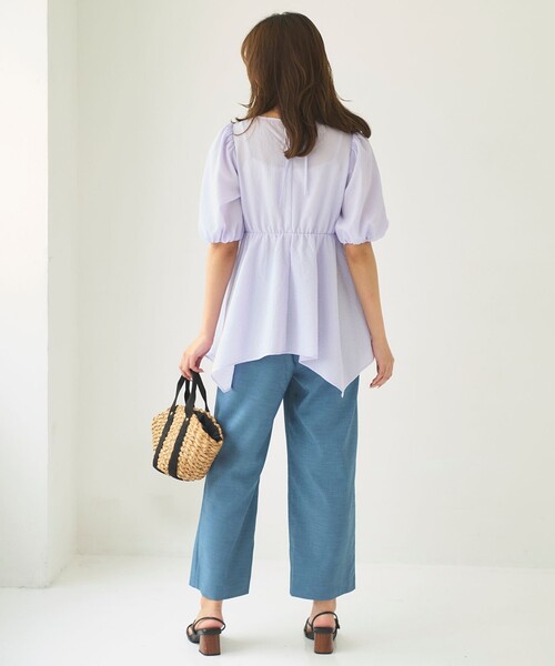 「Feroux」 半袖ブラウス F ネイビー レディース_画像4