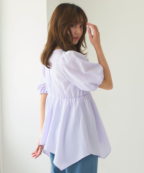 「Feroux」 半袖ブラウス F ネイビー レディース_画像5