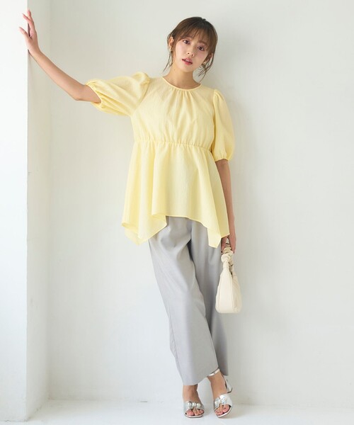 「Feroux」 半袖ブラウス F ネイビー レディース_画像6