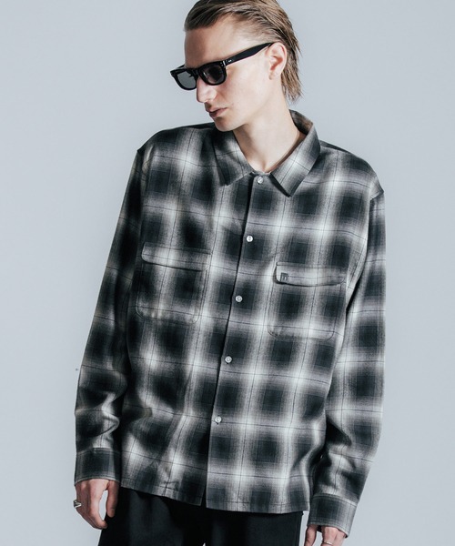 THE CRIMIE クライミー オープンカラーシャツ オンブレチェック CRIMIE（クライミー） シャツ OMBRE CHECK SHIRT メンズ : ZOZOTOWN