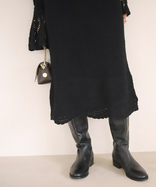 SLOBE IENA（スローブイエナ） ニットワンピース - ブラック