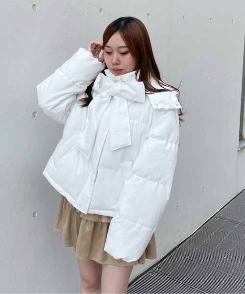 one way（ワンウェイ） ダウンコート ダウンジャケット ボウタイダウン