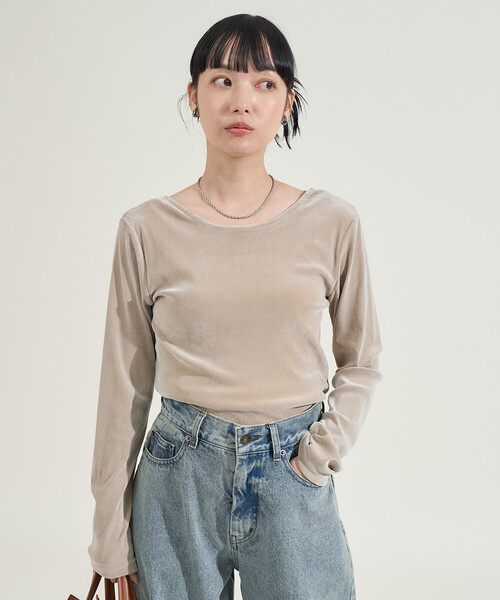 FREAK'S STORE（フリークスストア） tシャツ ベロア バックオープン