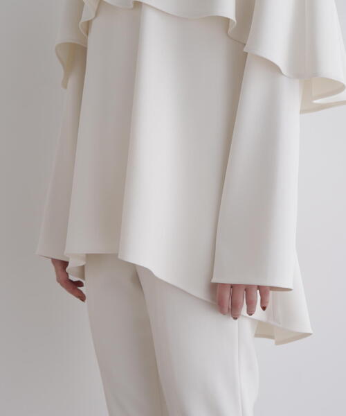 LE PHIL（ル フィル） ブラウス シャツ 起毛2WAYツイルブラウス