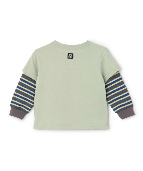 KP BOY（ケーピーボーイ） tシャツ 車アップリケ レイヤード風長袖T