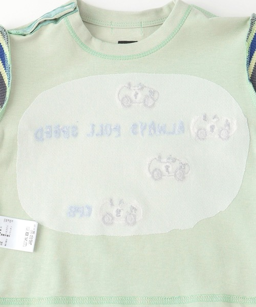 KP BOY（ケーピーボーイ） tシャツ 車アップリケ レイヤード風長袖T